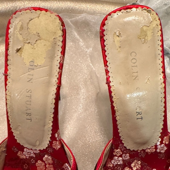 Sexy Colin Stuart Red Floral high heeled mules - Picture 4 of 9